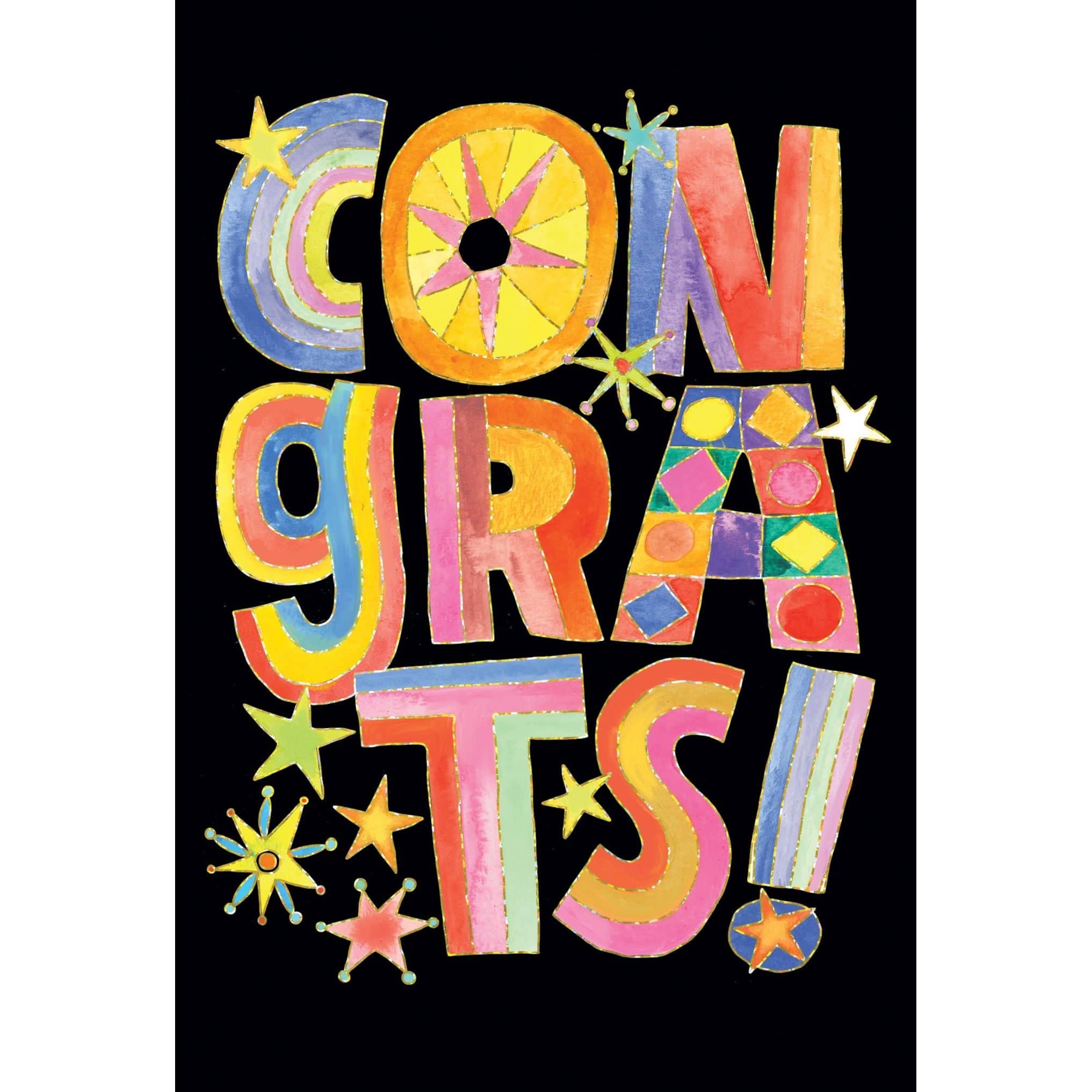 Colorful Congrats Graduation Card by Pictura featuring vibrant congratulatory message and festive design for graduates.